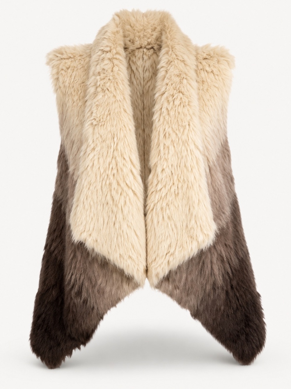 Dolce Cabo 100% Genuine Rabbit Fur Ombré Vest Size Large